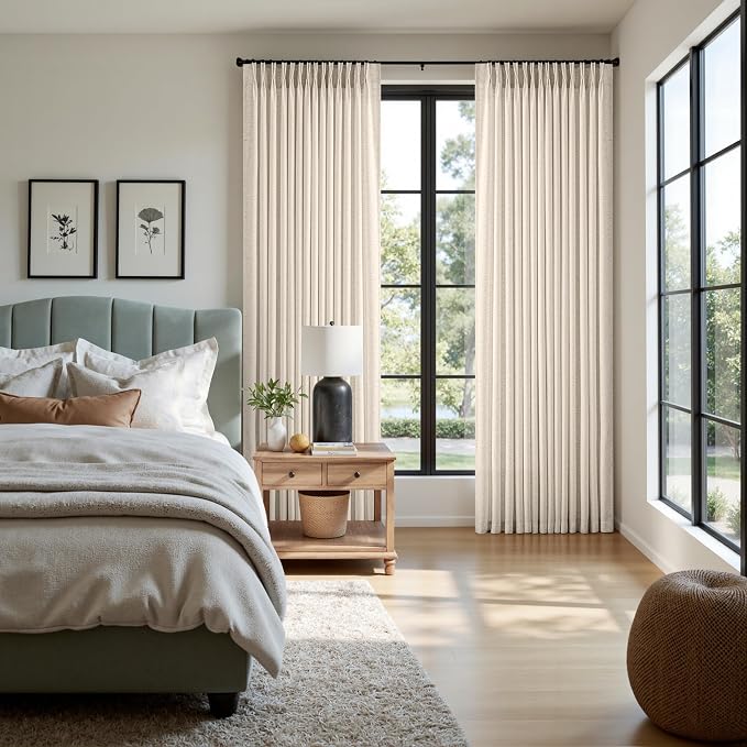 Memory Trained Pinch Pleated Curtains 84 Inches Long, Viral Linen Pinch Pleat - Image 4