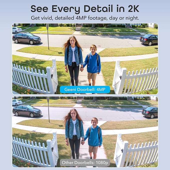 Geeni Halo 3MP Smart Video Doorbell Camera – Battery Powered or Hardwired - Image 3