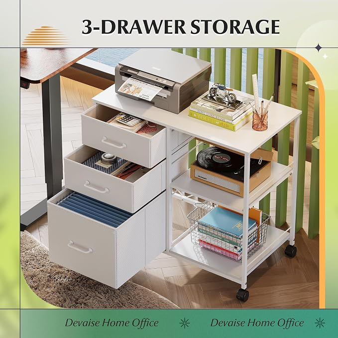 DEVAISE 3 Drawer File Cabinet - Image 4