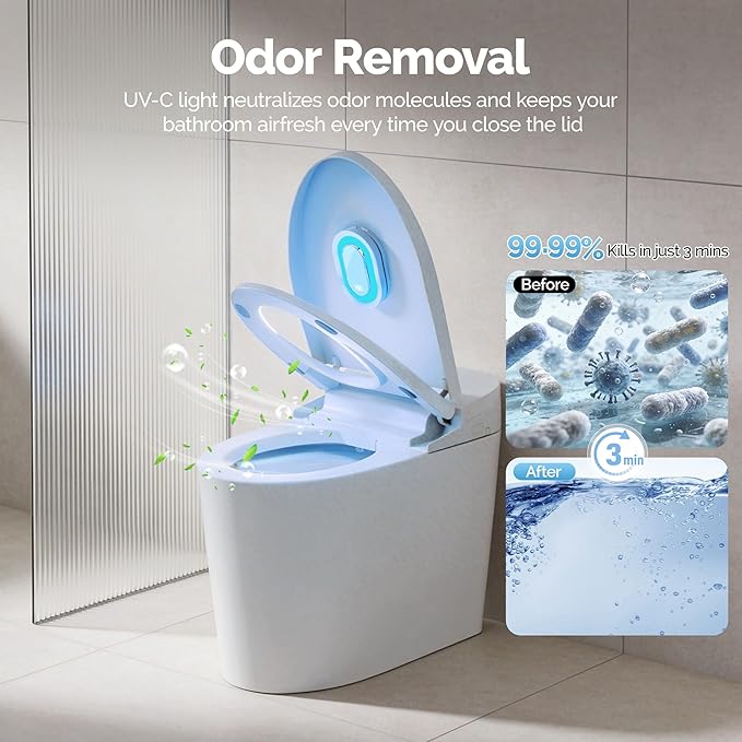 Smart Toilet UV-C Sanitizing &Odor-Control System – Motion-Activated, - Image 2