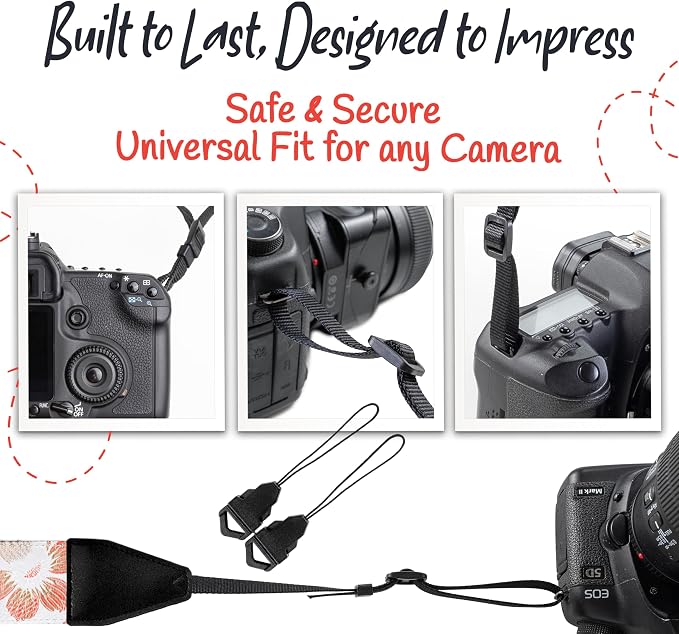 Art Tribute Camera Strap, Vintage Embroidered Neck Shoulder & Crossbody Camera - Image 7