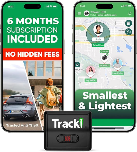 Tracki Mini GPS Tracker, 6-Month Subscription Included – Universal Compact 4G by Tracki