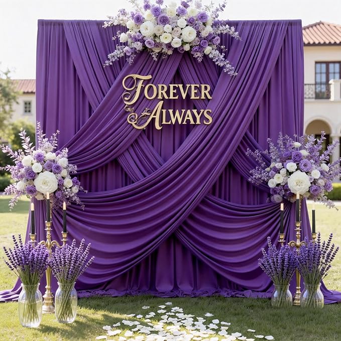12ft x 10ft Purple Backdrop Curtains by CO-AVE