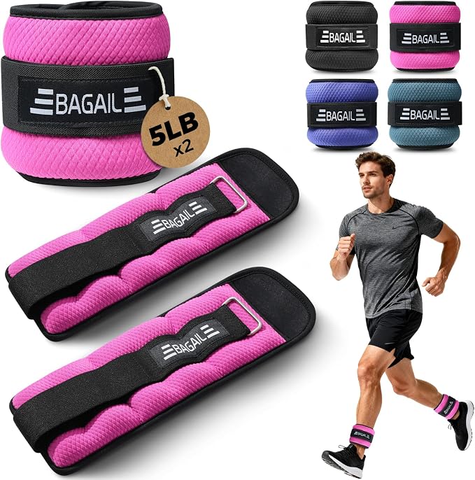 BAGAIL Ankle Wrist Weights for Women & Men, One Pair of 1/2/4/6/8/10 LBS by BAGAIL