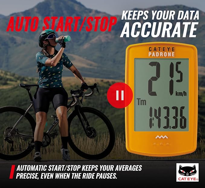 CATEYE Padrone Wireless Bike Computer – Oversized Display Cyclocomputer - Image 8