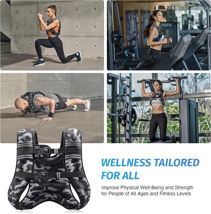 ZELUS Weighted Vest, 6lb/8lb/12lb/16lb/20lb/25lb/30lb Weight Vest - Image 6