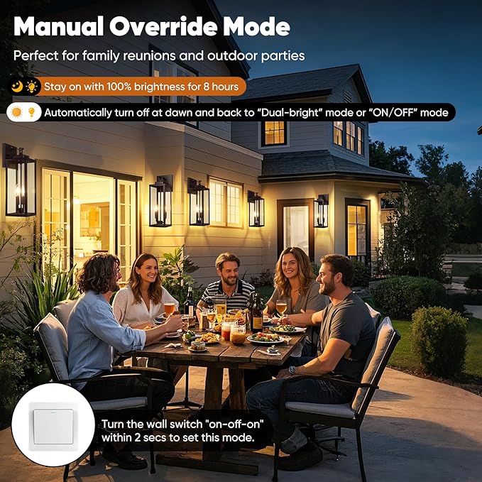 BesLowe 18” Upgraded Motion Sensor Outdoor Wall Lights, Dusk to Dawn Porch - Image 4