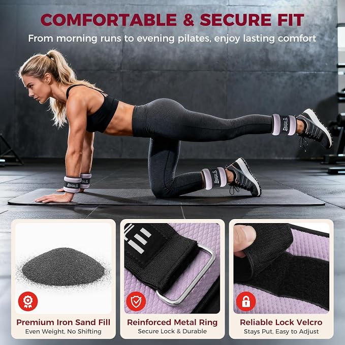 BAGAIL Ankle Wrist Weights for Women & Men, One Pair of 1/2/4/6/8/10 LBS - Image 2
