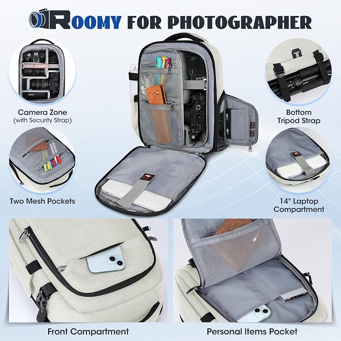 Camera Backpack Camera Bag for Photographers DSLR SLR Mirrorless Camera Cases - Image 3
