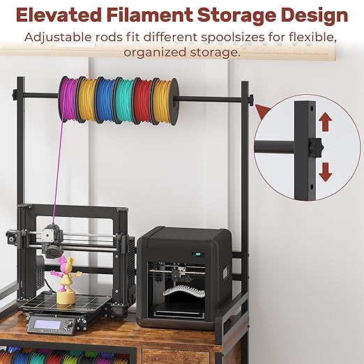 3D Printer Stand with Filament Storage – Tall 66" Heavy Duty Metal 3D Printer - Image 4