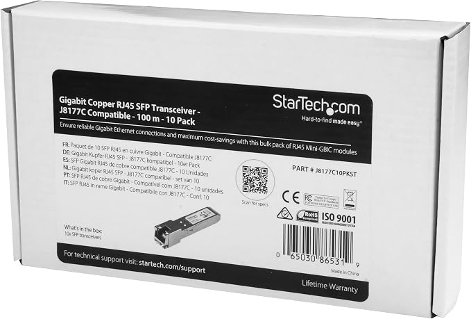 StarTech.com 10 Pack HPE J8177C Compatible SFP Module - Image 5