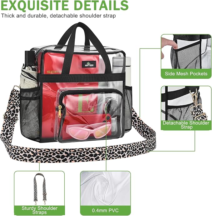 MAY TREE Clear Bag for Stadium Events, Transparent Bag for Concert Sports Gym - Image 4