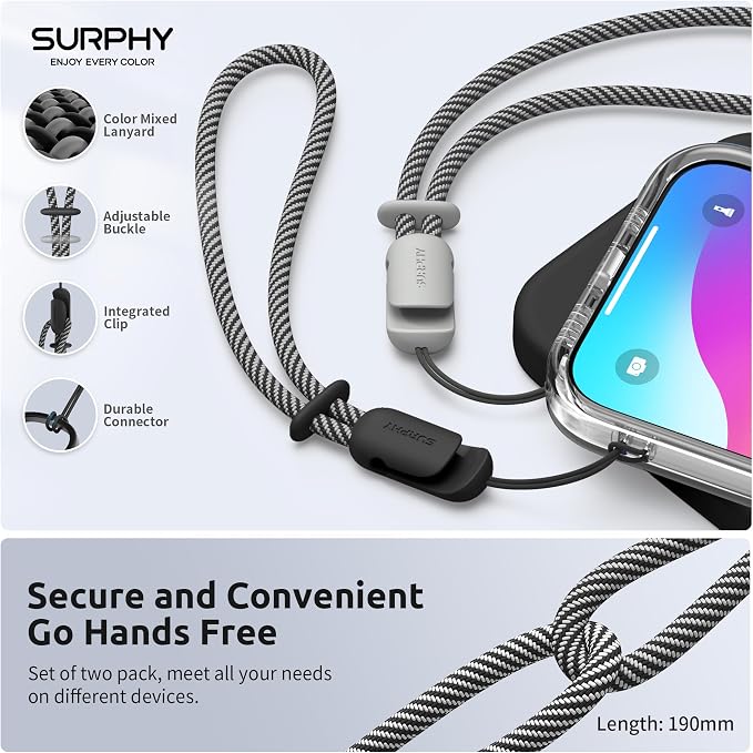 SURPHY 2 Pack Phone Lanyard for Cellphone Case, Phone Wrist Strap for Case - Image 4