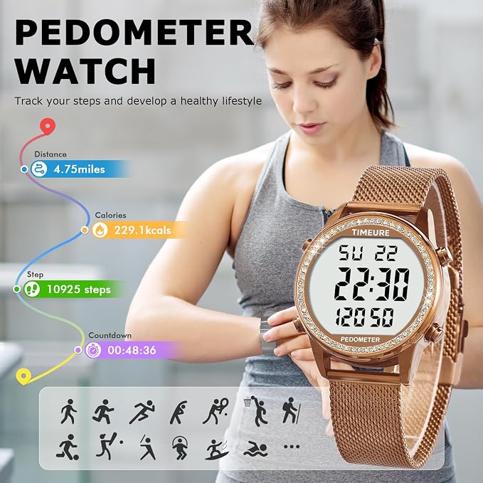 Women's Step Counter Pedometer Watch - Image 2