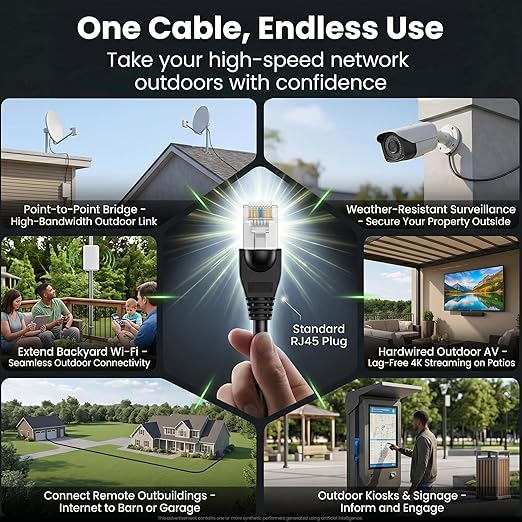 GEARit Cat6 Outdoor Ethernet Cable 23AWG Pure Copper, Waterproof, Direct Burial - Image 5