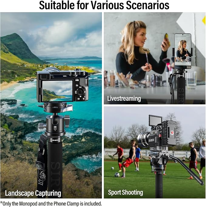 SIRUI Carbon Fiber Monopod for cameras, 6 Sections, Load up 15kg, included - Image 8