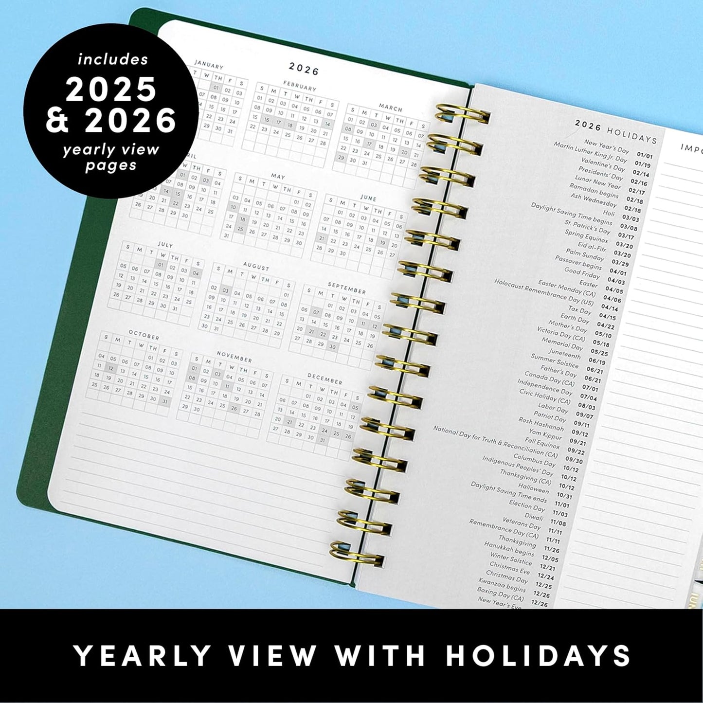 PAPERAGE 17 Month Academic Planner 2025-2026, Weekly & Monthly Spreads, August 2025 - December 2026, Small (5 in x 8 in), Lavender