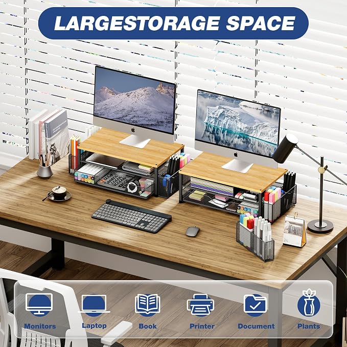 OPNICE Desk Organizers and Accessories, 2-Tier Computer Monitor Stand - Image 4