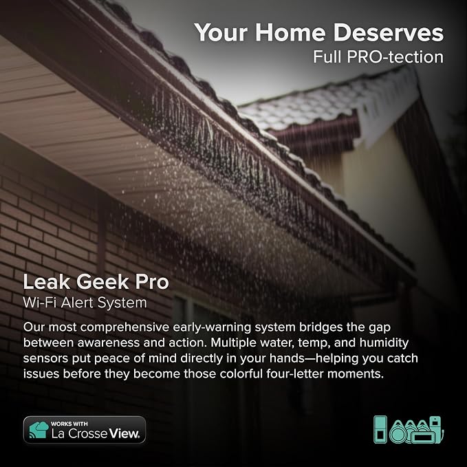 Leak Geek Pro Wi-Fi Alert System: Bridge Gateway, 3 Water Spot Detection Sensors - Image 2