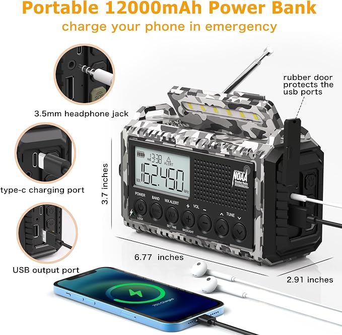 Eoxsmile Emergency Radio 12000mAh - Image 3