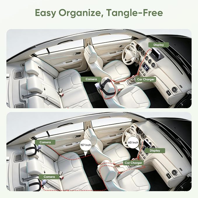 bonoch 5" 1440P Baby Car Camera, Backseat Rear Facing Mirror - Image 7
