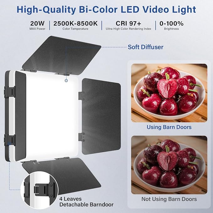2 Pack Led Video Light Kit - Image 2