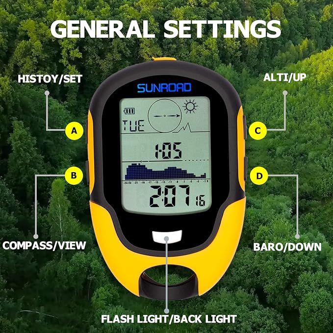 Barometer Altimeter Compass LCD Digital Thermometer Watches-Hygrometer Weather - Image 5