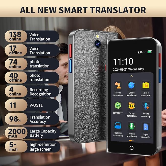 Language Translator Device No Wifi Needed, High-end Upgraded Ai Translator - Image 2