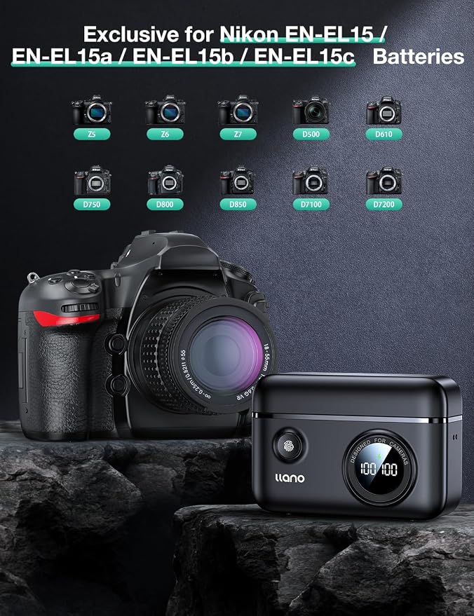 llano CS2 2-Pack EN-EL15C Batteries and 18W Fast Dual USB Charger - Image 5