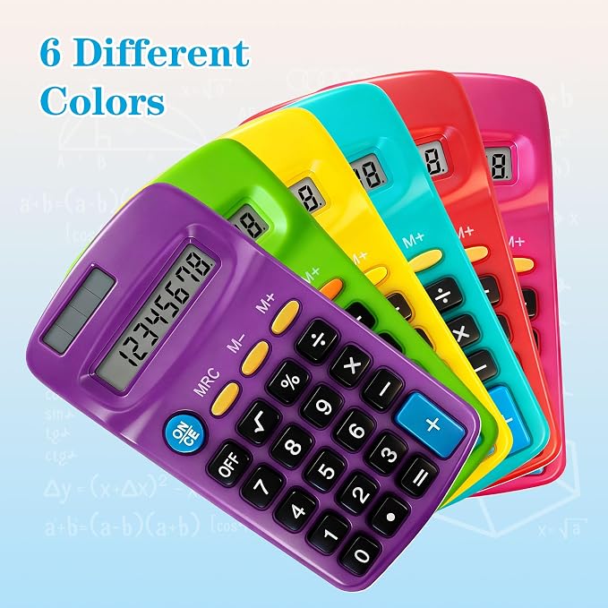 12 Pack Small Calculator Bulk: 8 Digit Hand Held Basic Calculator Solar Battery - Image 3