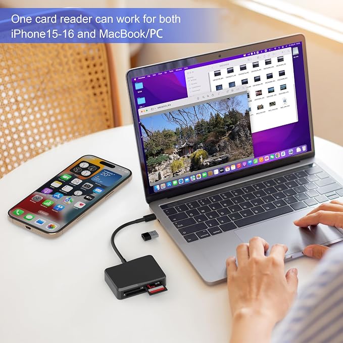 SD Card Reader, 4 in 1 USB C to SD/TF/CF/MS Card Reader - Image 6
