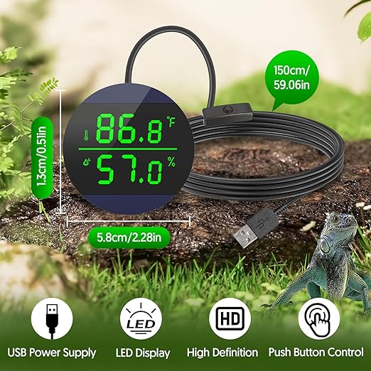 QZQ Reptile Thermometer and Humidity Gauge, LED Digital Thermometer Hydrometer - Image 6