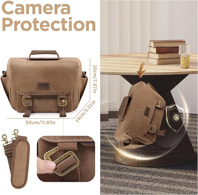SMRITI Canvas DSLR Camera Bag, Camera Messenger Bag - Image 5
