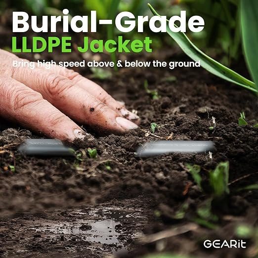 GEARit Cat 6 Outdoor Flat Ethernet Cable Direct Burial Rated LLDPE Jacket - Image 3