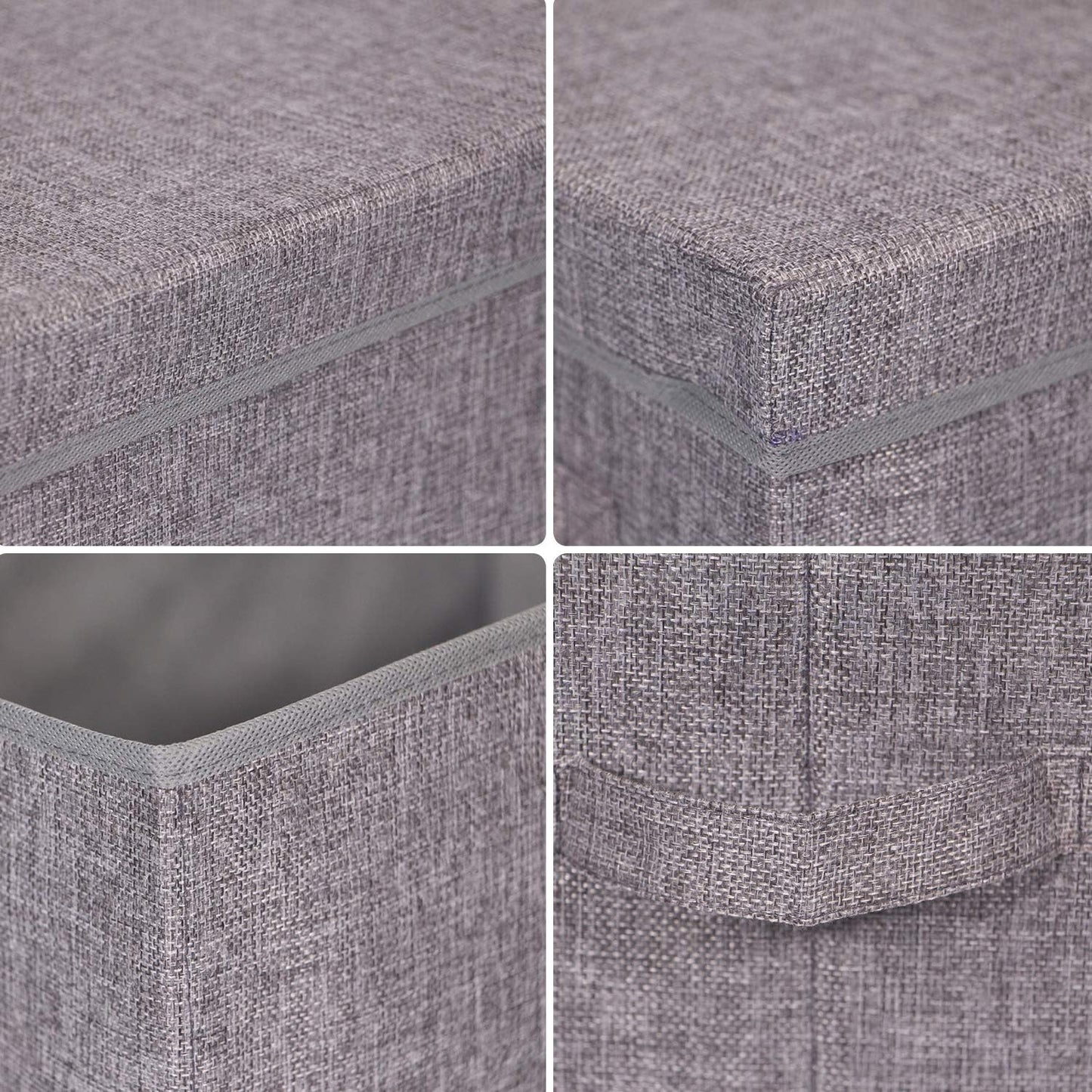 5 Pack Large Foldable Storage Box with Lids Fabric Storage Cube Organizer Cloth Containers Bins Baskets for Closet Clothes Clothing Bed Room