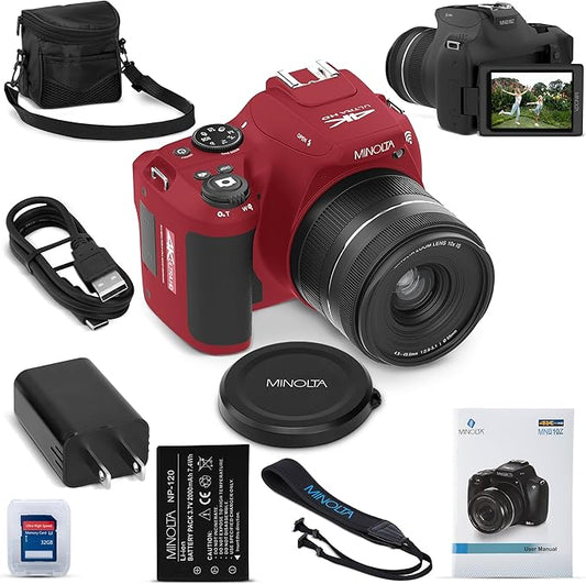 Minolta 64MP Digital Camera – 10x Optical Zoom, 4K Ultra HD Video, Macro by Minolta