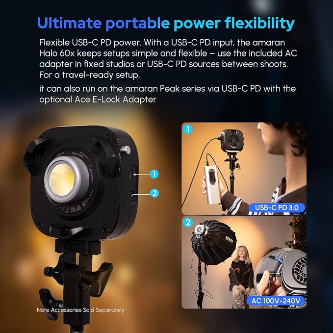 Amaran Halo 100X COB Led Video Light 100W Bi-Color 2700k-6500k, 890 lux @ 1m - Image 3