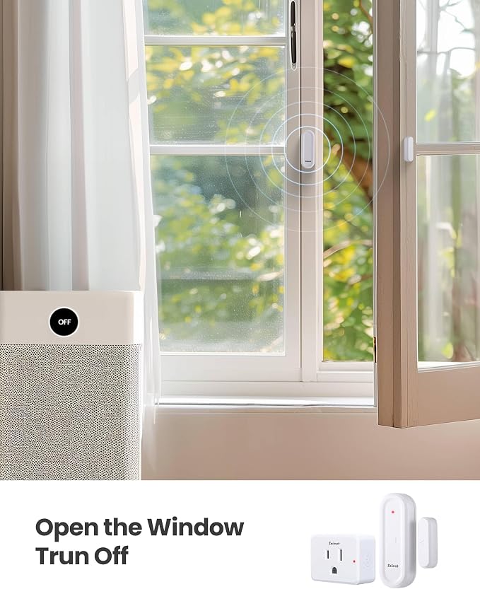 Zoiinet Door Sensor Outlet Plug Kit, Wireless Mini Contact Window Sensor - Image 4