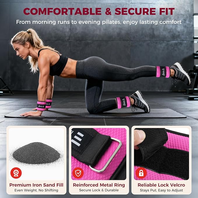 BAGAIL Ankle Wrist Weights for Women & Men, One Pair of 1/2/4/6/8/10 LBS - Image 2