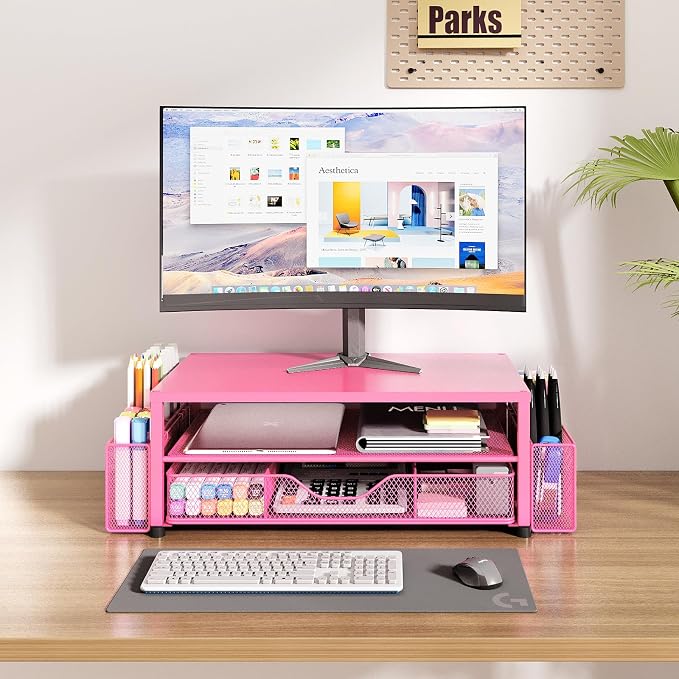 OPNICE Desk Organizer and Accessories, 2-Tier Computer Monitor Stand - Image 4