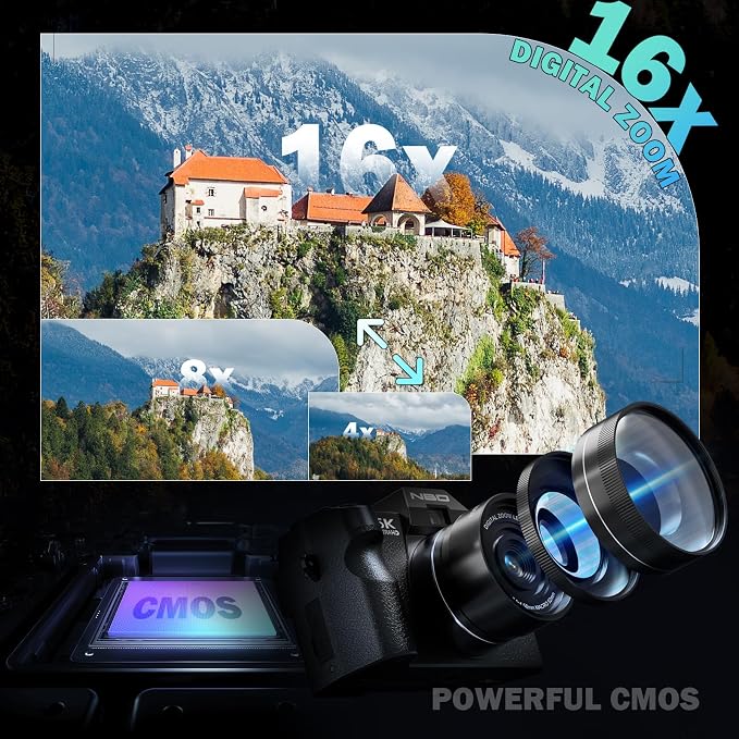 True 5K Digital Camera for Photography, Autofocus & Anti-Shake, 16X Zoom - Image 4