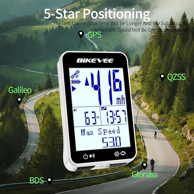 GPS Bike Computer Wireless Bicycle Speedometer Odometer 9 Languages Auto - Image 6