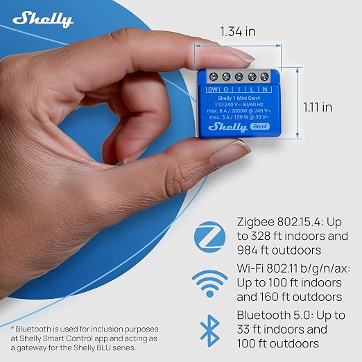 Shelly 1 Mini Gen4 | Wi-Fi, Zigbee & Matter Smart Relay Switch - Image 3