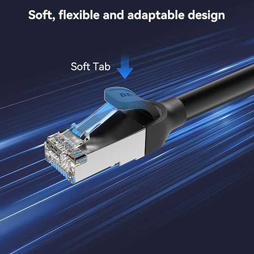 BENFEI Cat 7 Ethernet Cable 30FT, 10Gbps 600MHz High Speed RJ45 LAN Network - Image 4