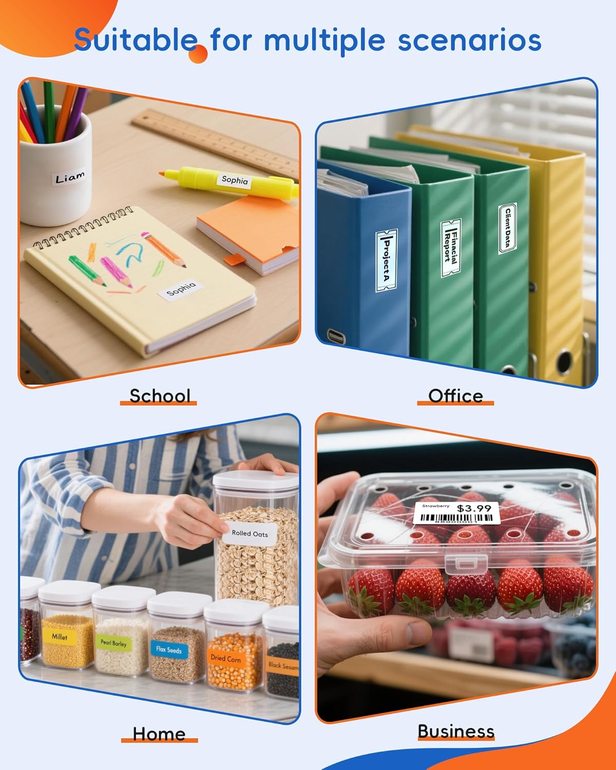 Label Maker Machine with Tape, D11s Bluetooth Label Maker Waterproof Labels, Portable Mini Label Printer with Various Templates for Home Office School, Blue