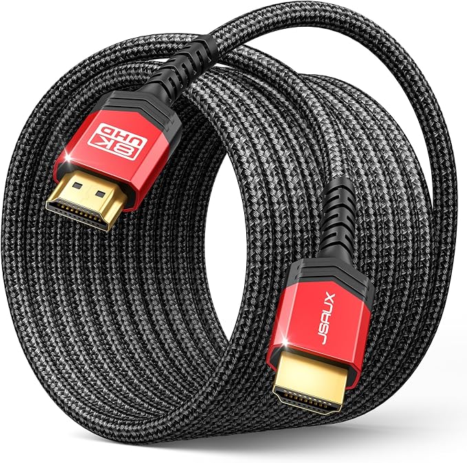 JSAUX 10K Long HDMI Cable 25FT 48Gbps 8K & 4K HDMI2.1 Ultra High Speed Cord by JSAUX