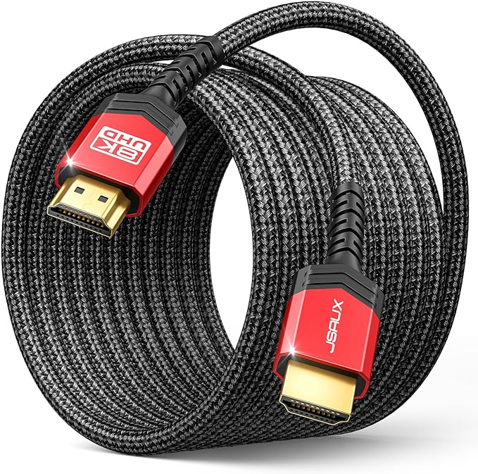 JSAUX 10K HDMI Cable 2.1 15FT 2-Pack 48Gbps 4K Ultra High Speed Cord eARC HDR10 by JSAUX