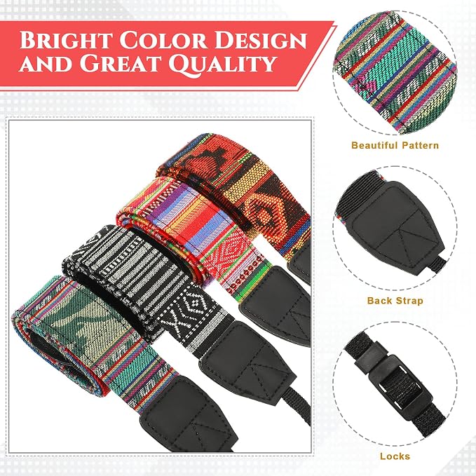 Saintrygo 4 Pcs Vintage Camera Straps - Image 3