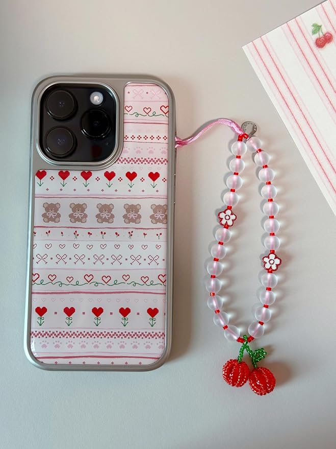 Drawwind Phone Charm Beaded Wristlet Strap Universal Cell Phone Lanyard Cute - Image 2