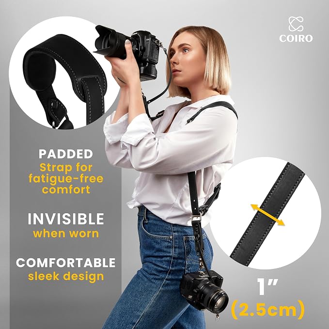 C Coiro Dual Camera Harness Shoulder Leather Camera Strap - Image 2